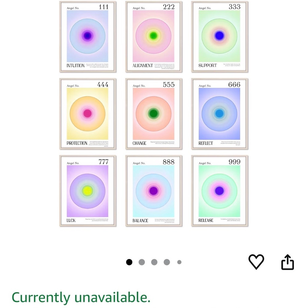 angel number poster set